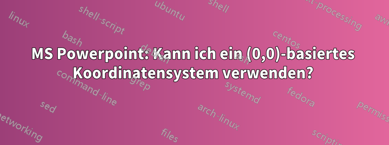MS Powerpoint: Kann ich ein (0,0)-basiertes Koordinatensystem verwenden?