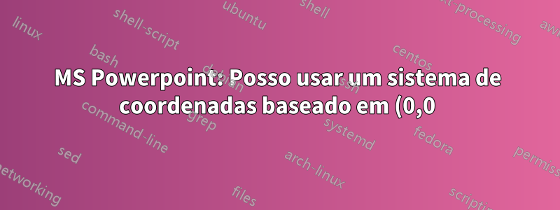 MS Powerpoint: Posso usar um sistema de coordenadas baseado em (0,0)?