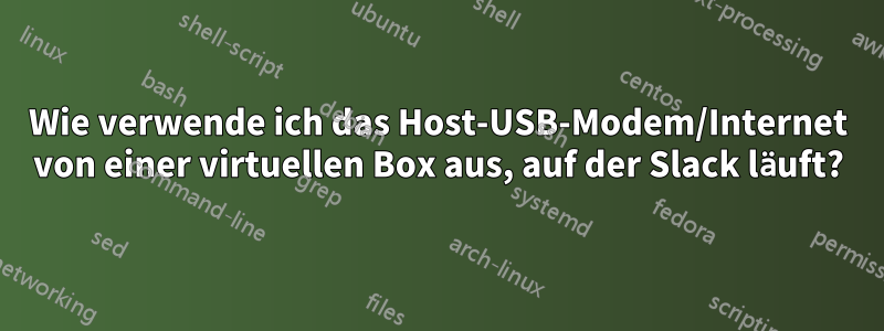 Wie verwende ich das Host-USB-Modem/Internet von einer virtuellen Box aus, auf der Slack läuft?