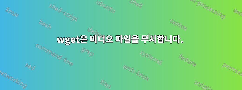 wget은 비디오 파일을 무시합니다.