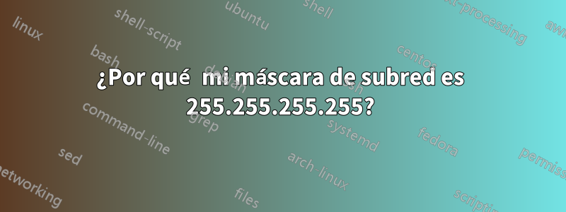 ¿Por qué mi máscara de subred es 255.255.255.255?