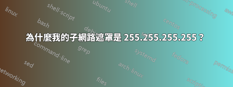 為什麼我的子網路遮罩是 255.255.255.255？