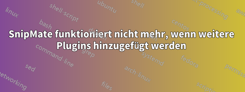 SnipMate funktioniert nicht mehr, wenn weitere Plugins hinzugefügt werden