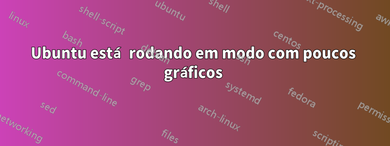 Ubuntu está rodando em modo com poucos gráficos