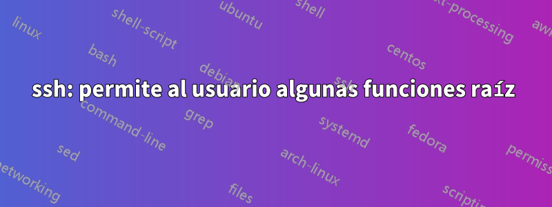 ssh: permite al usuario algunas funciones raíz