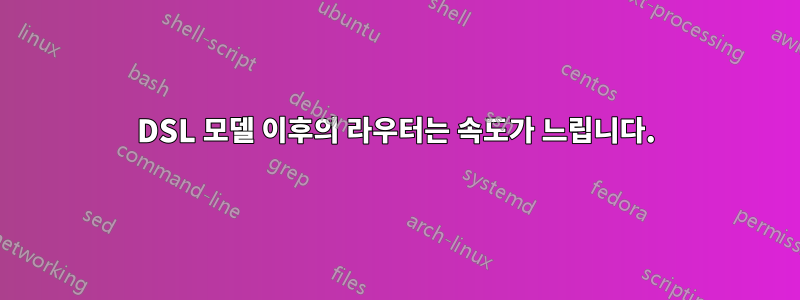 DSL 모델 이후의 라우터는 속도가 느립니다.