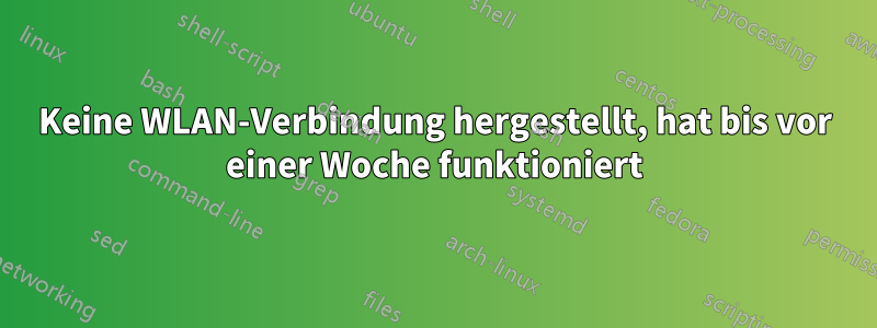 Keine WLAN-Verbindung hergestellt, hat bis vor einer Woche funktioniert