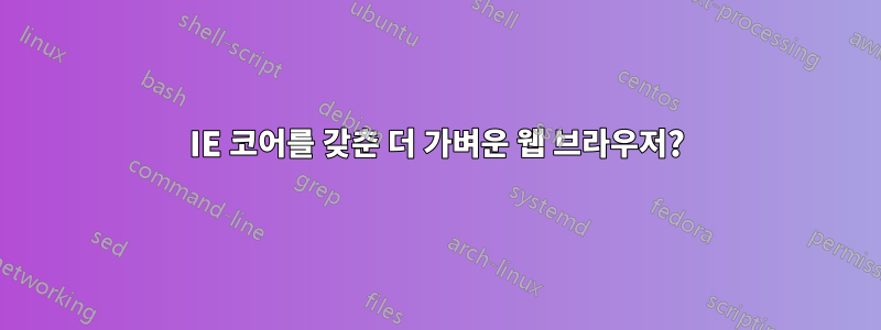 IE 코어를 갖춘 더 가벼운 웹 브라우저?