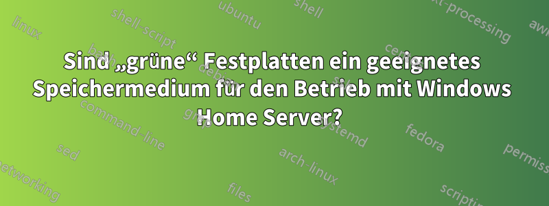 Sind „grüne“ Festplatten ein geeignetes Speichermedium für den Betrieb mit Windows Home Server? 
