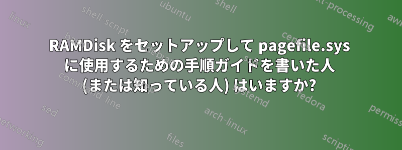 RAMDisk をセットアップして pagefile.sys に使用するための手順ガイドを書いた人 (または知っている人) はいますか?