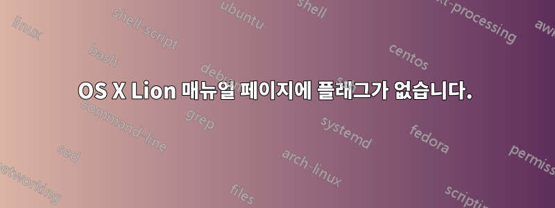 OS X Lion 매뉴얼 페이지에 플래그가 없습니다.