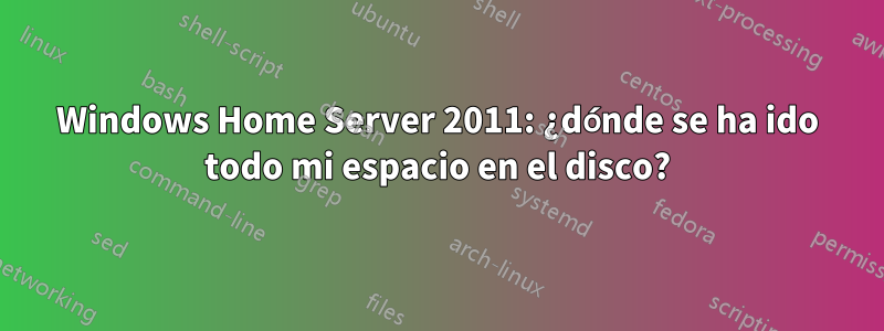 Windows Home Server 2011: ¿dónde se ha ido todo mi espacio en el disco?