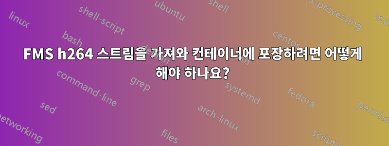 FMS h264 스트림을 가져와 컨테이너에 포장하려면 어떻게 해야 하나요?