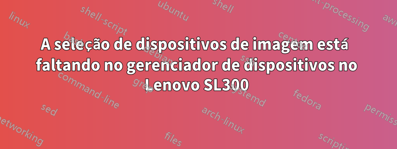 A seleção de dispositivos de imagem está faltando no gerenciador de dispositivos no Lenovo SL300