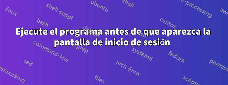 Ejecute el programa antes de que aparezca la pantalla de inicio de sesión 