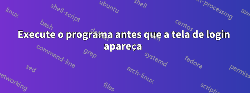 Execute o programa antes que a tela de login apareça 