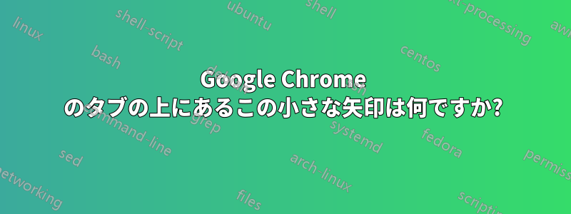 Google Chrome のタブの上にあるこの小さな矢印は何ですか?