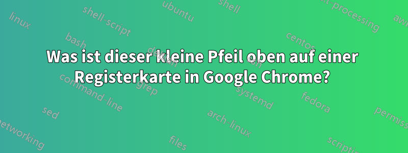 Was ist dieser kleine Pfeil oben auf einer Registerkarte in Google Chrome?