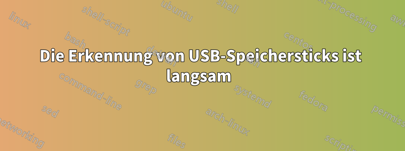 Die Erkennung von USB-Speichersticks ist langsam 