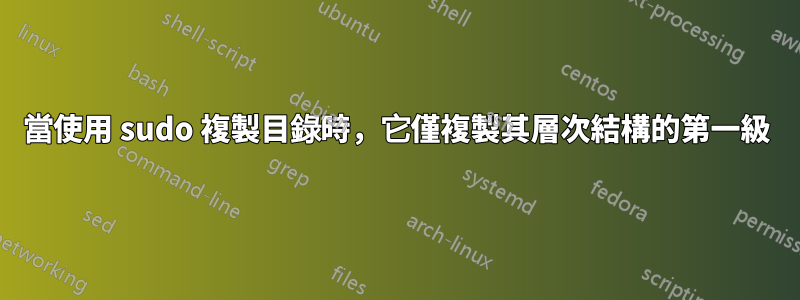 當使用 sudo 複製目錄時，它僅複製其層次結構的第一級