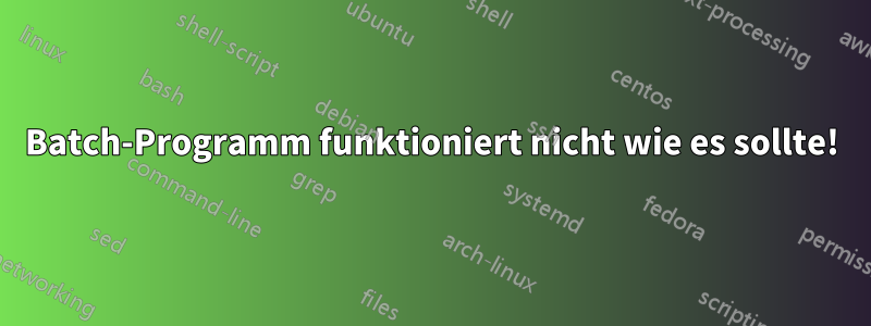 Batch-Programm funktioniert nicht wie es sollte!