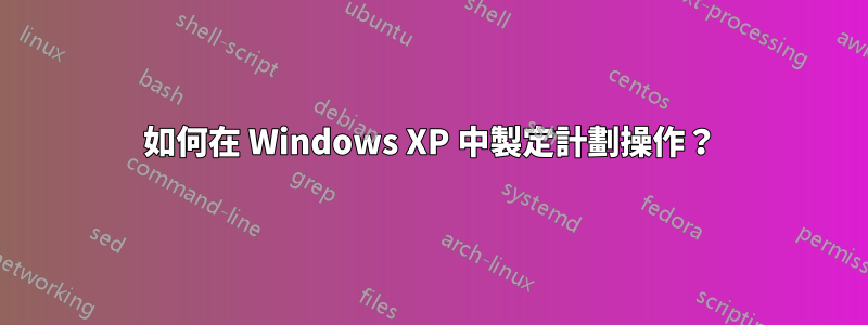 如何在 Windows XP 中製定計劃操作？