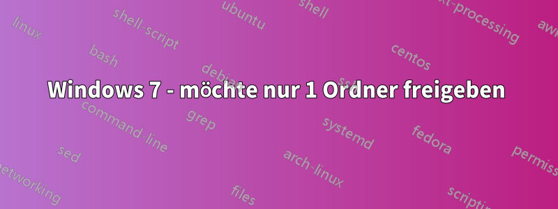 Windows 7 - möchte nur 1 Ordner freigeben