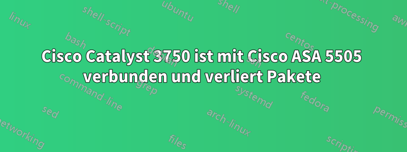 Cisco Catalyst 3750 ist mit Cisco ASA 5505 verbunden und verliert Pakete