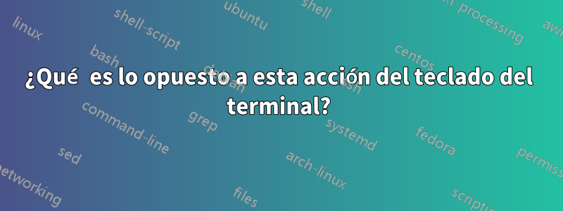 ¿Qué es lo opuesto a esta acción del teclado del terminal?