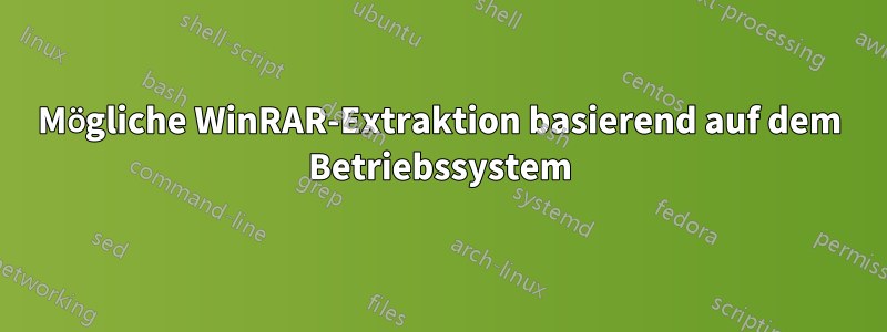 Mögliche WinRAR-Extraktion basierend auf dem Betriebssystem