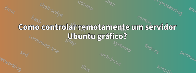 Como controlar remotamente um servidor Ubuntu gráfico?