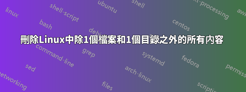 刪除Linux中除1個檔案和1個目錄之外的所有內容