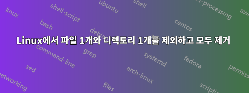 Linux에서 파일 1개와 디렉토리 1개를 제외하고 모두 제거