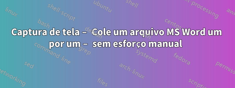 Captura de tela – Cole um arquivo MS Word um por um – sem esforço manual 