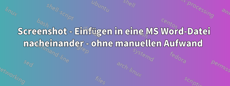 Screenshot - Einfügen in eine MS Word-Datei nacheinander - ohne manuellen Aufwand 