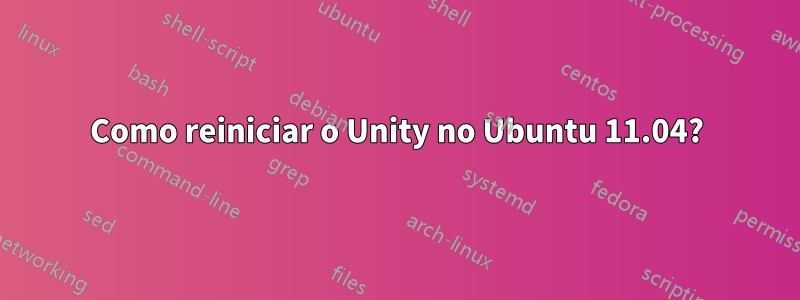 Como reiniciar o Unity no Ubuntu 11.04?