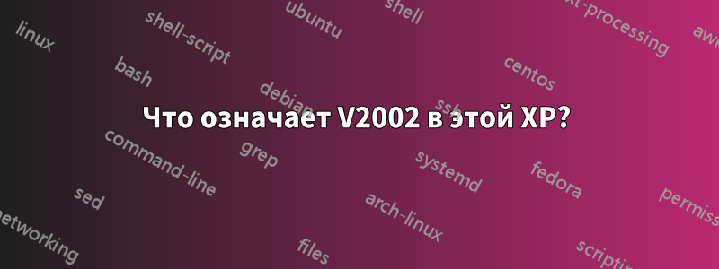 Что означает V2002 в этой XP?