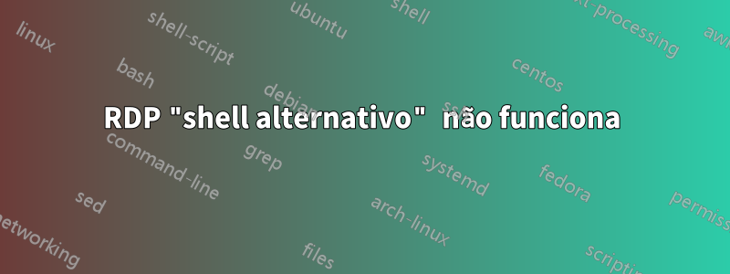 RDP "shell alternativo" não funciona