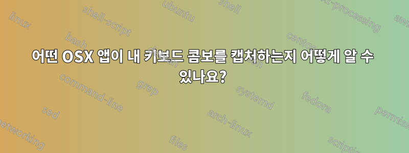 어떤 OSX 앱이 내 키보드 콤보를 캡처하는지 어떻게 알 수 있나요?