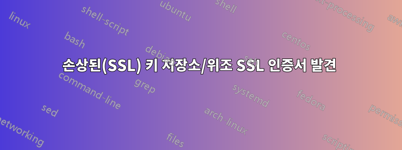 손상된(SSL) 키 저장소/위조 SSL 인증서 발견