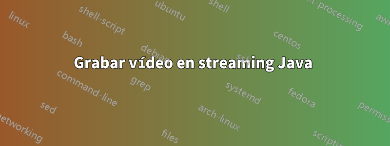 Grabar vídeo en streaming Java