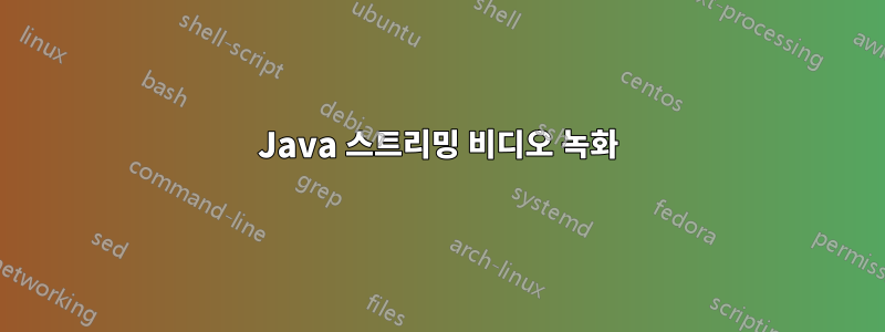 Java 스트리밍 비디오 녹화