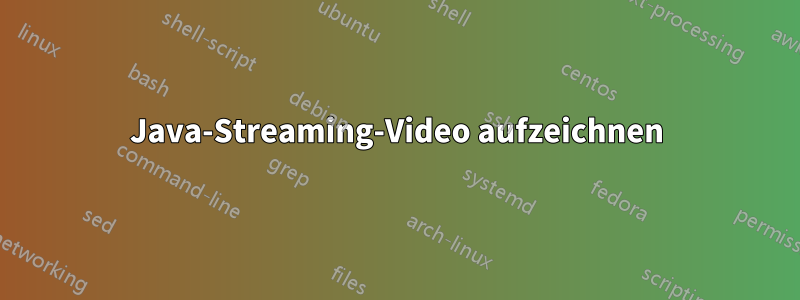 Java-Streaming-Video aufzeichnen