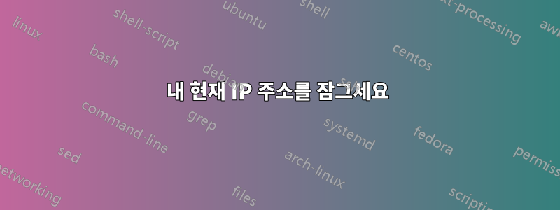 내 현재 IP 주소를 잠그세요