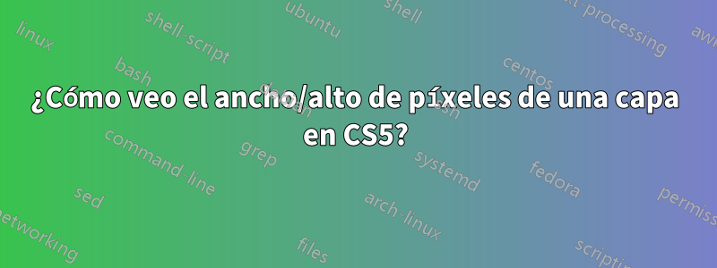 ¿Cómo veo el ancho/alto de píxeles de una capa en CS5?