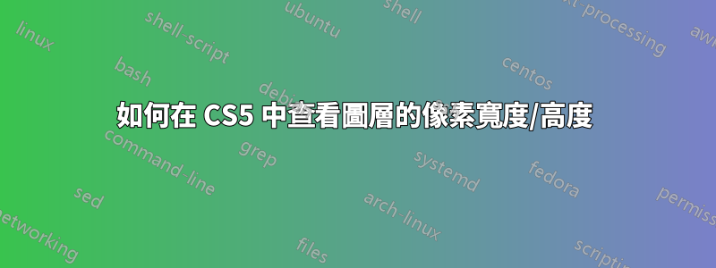 如何在 CS5 中查看圖層的像素寬度/高度