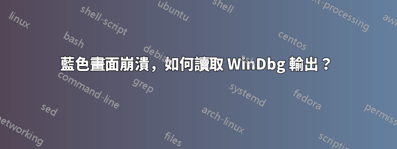 藍色畫面崩潰，如何讀取 WinDbg 輸出？