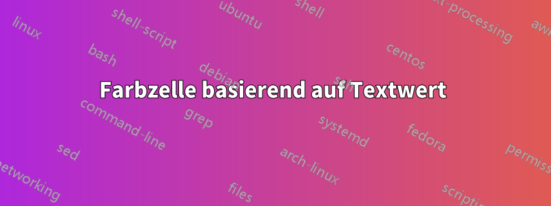 Farbzelle basierend auf Textwert