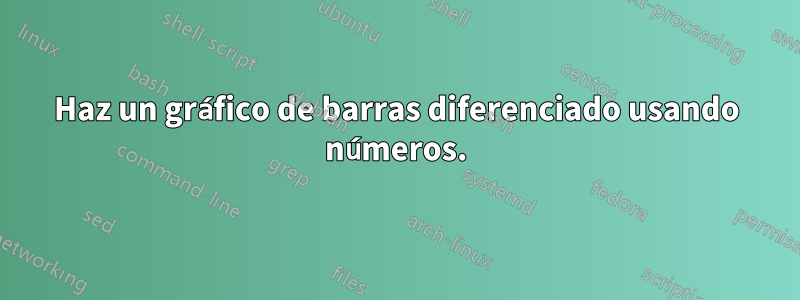 Haz un gráfico de barras diferenciado usando números.