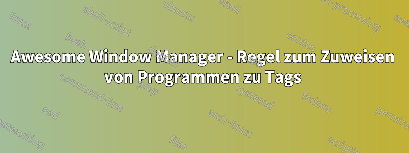 Awesome Window Manager - Regel zum Zuweisen von Programmen zu Tags